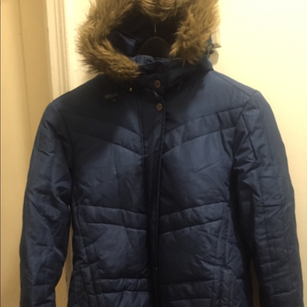 Blue Puffer /hood Coat💥 Size Med, Mac. England